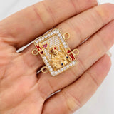 Herraje Rey de Corazones 7.8g / 2.7cm Dos Oros Amarillo Blanco 18K