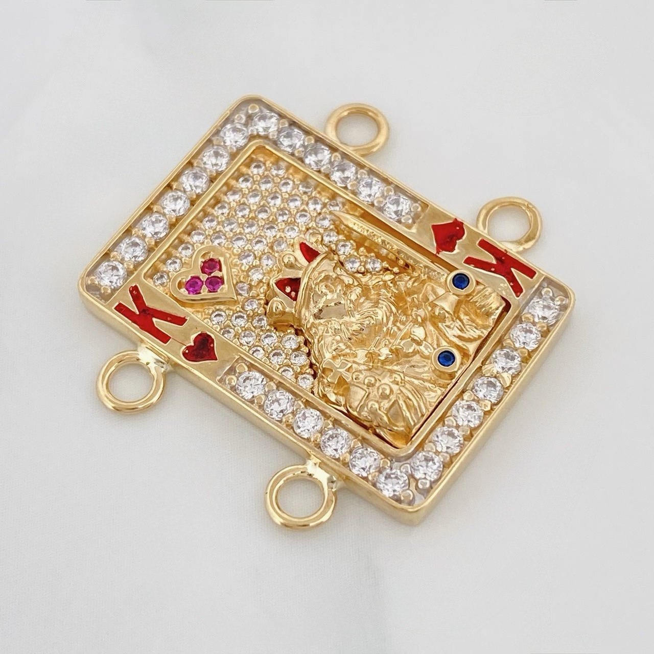 Herraje Rey de Corazones 7.8g / 2.7cm Dos Oros Amarillo Blanco 18K