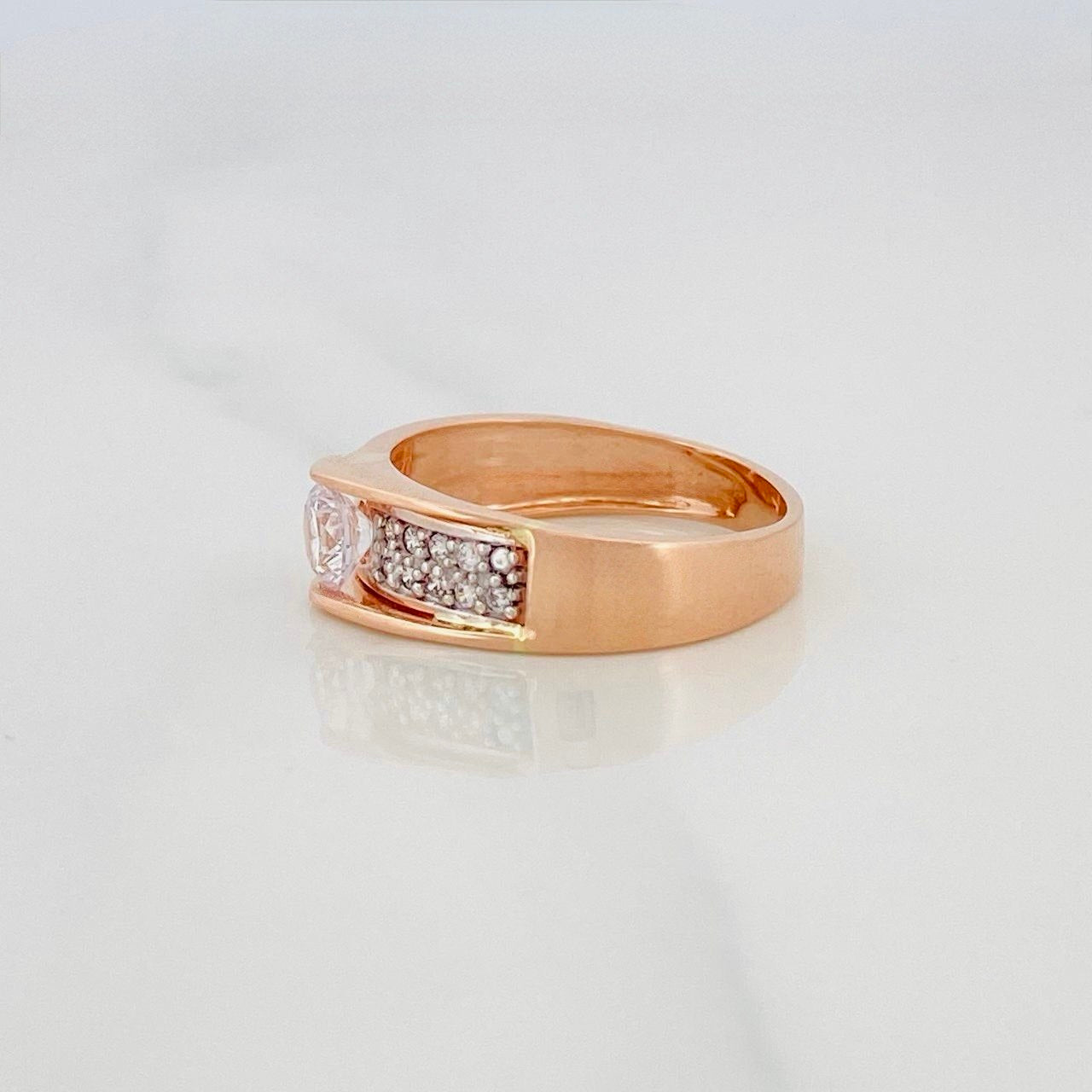 Anillo Corazon 3.75g / T7 1/2 Dos Oros Blanco Rosa 18K