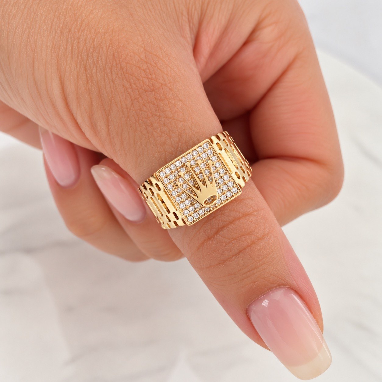 Anillo Corona 6.05g / T10 1/4 Oro Amarillo 18K