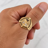 Anillo San Gabriel Arcángel 9.95g / T10 Tres Oros 18K