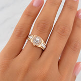 Anillo Corona 3.6g / T9 Dos Oros Blanco Rosa 18K
