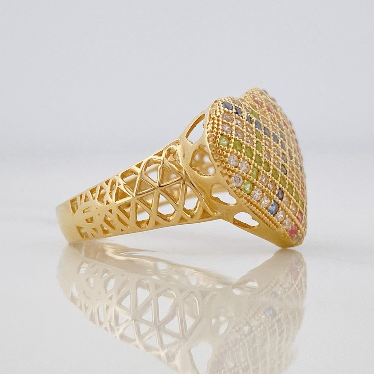Anillo Corazon 3.5g / T5 3/4 Oro Amarillo 18K