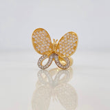 Anillo Mariposa 4.5g / T7 Dos Oros Amarillo Blanco 18K