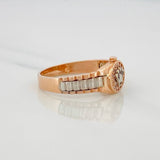 Anillo Corona 3.6g / T9 Dos Oros Blanco Rosa 18K