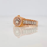 Anillo Corona 3.6g / T9 Dos Oros Blanco Rosa 18K
