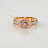 Anillo Corona 3.6g / T9 Dos Oros Blanco Rosa 18K