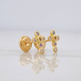 Topos Cruz 0.9g / 2.25mm Oro Amarillo 18K