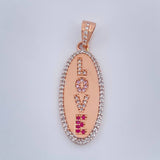 Dije Love 3.2gr / 3.6cm / Dos Oros Blanco Rosa 18K &