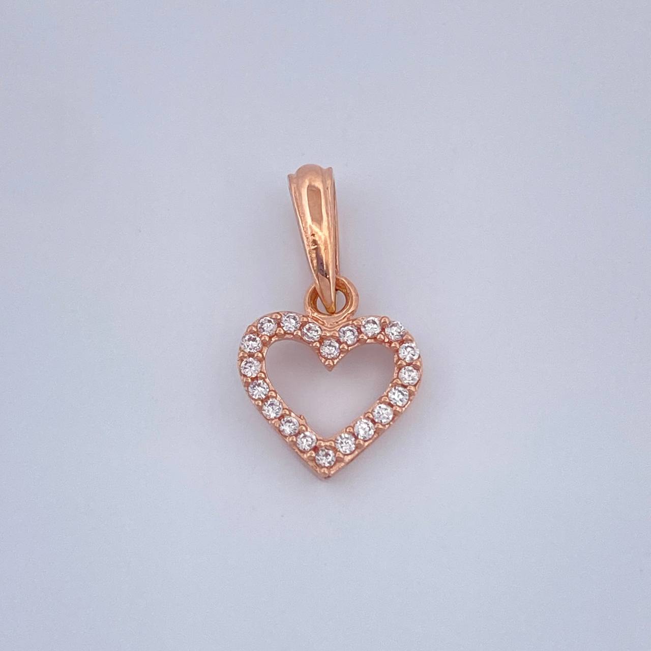 Dije Silueta Corazon 0.65gr / 1.6cm / Oro Rosa 18K &
