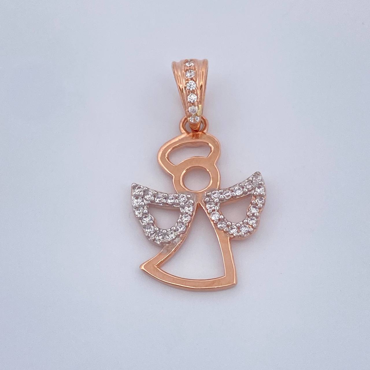 Dije Angel  1.65gr / 2.5cm / Dos Oros Amarillo Blanco 18K &