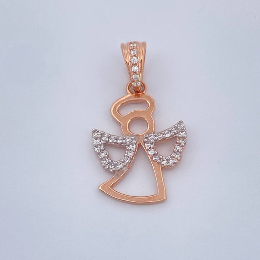 Dije Angel  1.65gr / 2.5cm / Dos Oros Amarillo Blanco 18K &