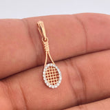 Dije Raqueta 1.2gr / 3.5cm / Dos Oros Blanco Rosa 18K &