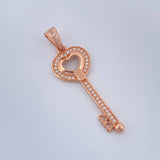 Dije Llave Corazon 2.35gr / 4cm / Oro Rosa 18K &