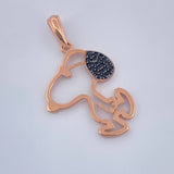 Dije Perrito 1.75gr / 3.2cm / Dos Oros Negro Rosa 18K &