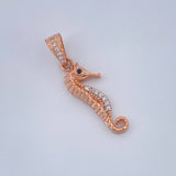 Dije Caballito De Mar 1.75gr / 2.7cm / Dos Oros Blanco Rosa 18K &