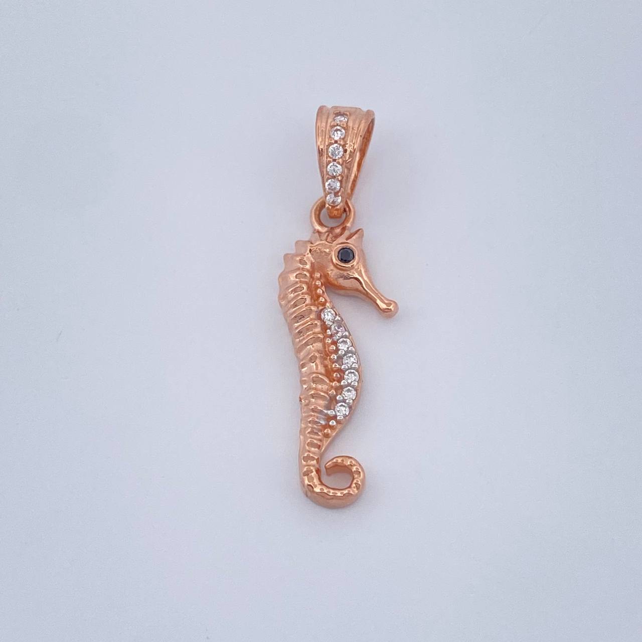 Dije Caballito De Mar 1.75gr / 2.7cm / Dos Oros Blanco Rosa 18K &