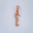 Dije Caballito De Mar 1.75gr / 2.7cm / Dos Oros Blanco Rosa 18K &