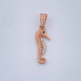 Dije Caballito De Mar 1.75gr / 2.7cm / Dos Oros Blanco Rosa 18K &