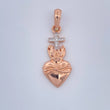 Dije Cruz Sagrado Corazon 2.1gr / 3.2cm / Dos Oros Blanco Rosa 18K &