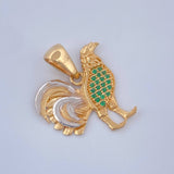 Dije Gallo 2.6gr / 2.4cm / Dos Oros Amarillo Blanco 18K &