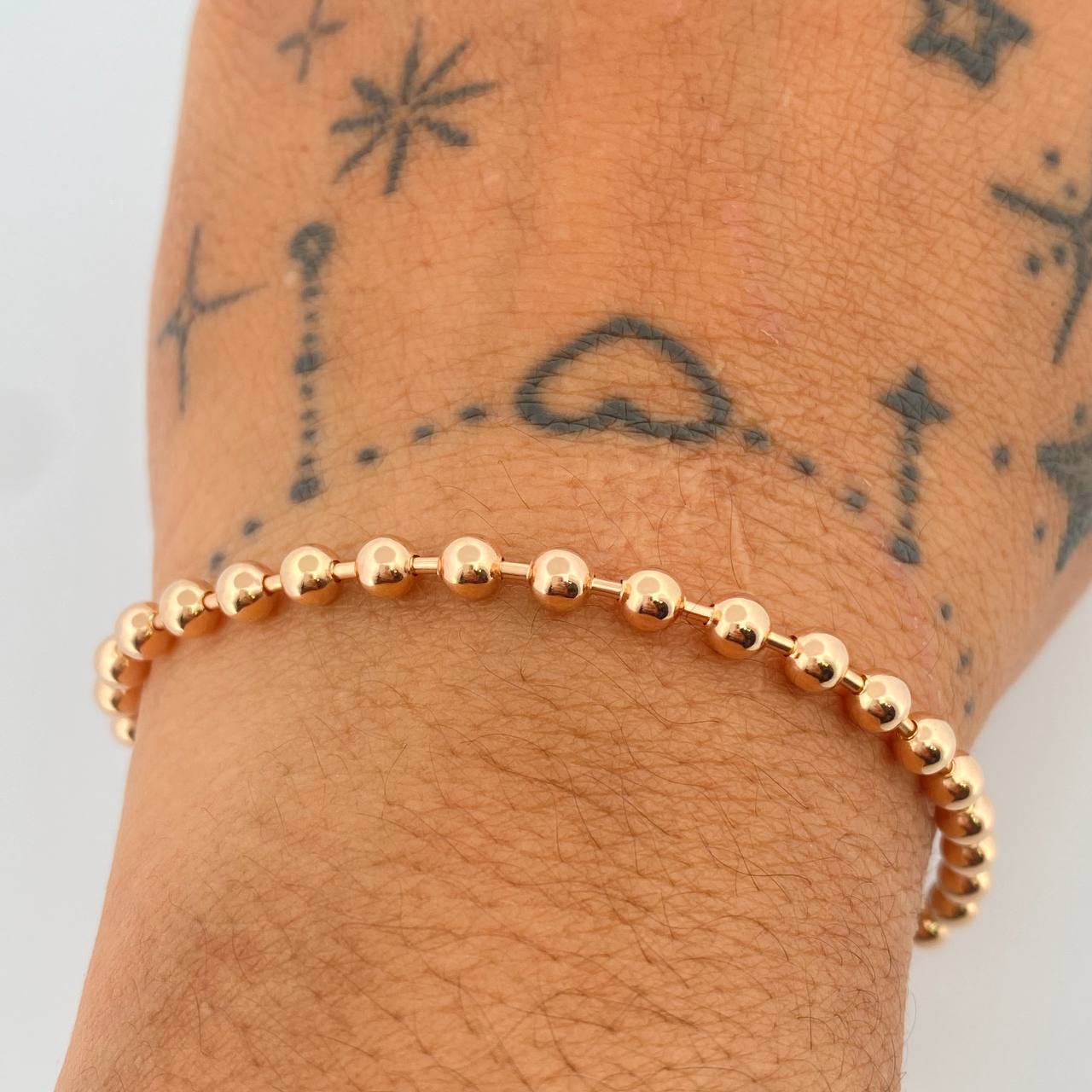 Pulso Militar 6.65gr / 20.4cm / 4mm Oro Rosa +3 18K &