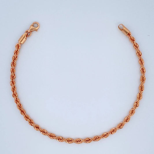 Pulso Lazo 2.85gr / 19cm / 3mm Oro Rosa +3 18K &