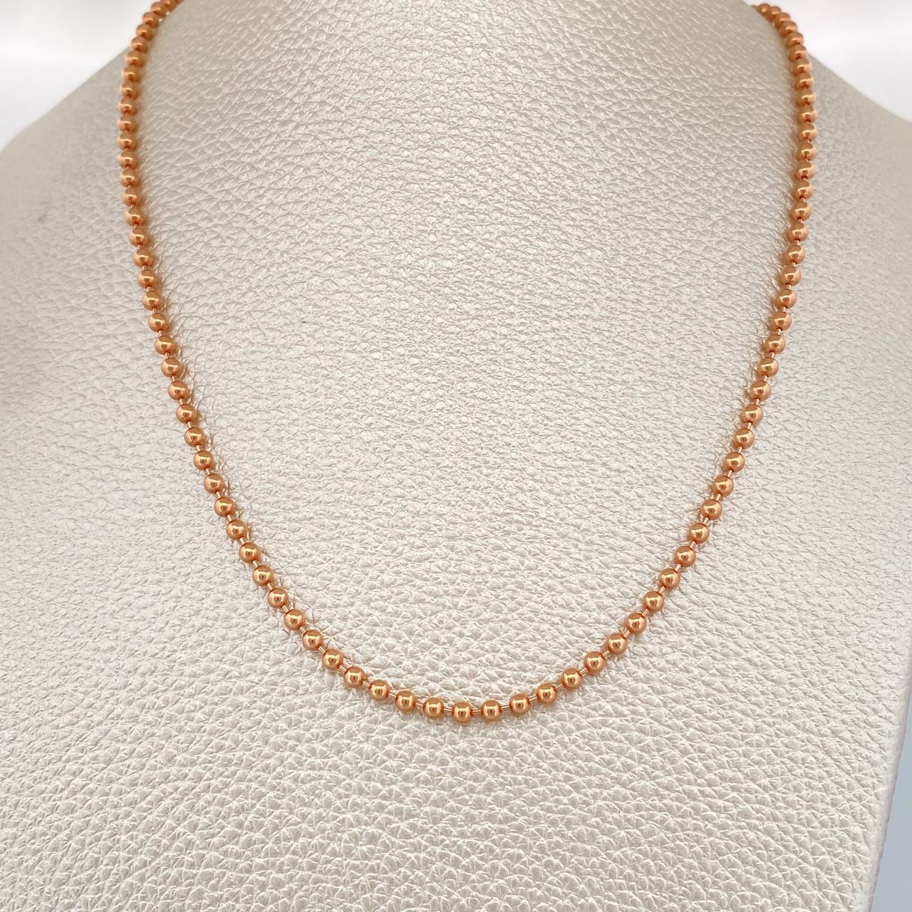 Cadena Militar 13gr / 60.3cm / 2mm Oro Rosa +3 18K &