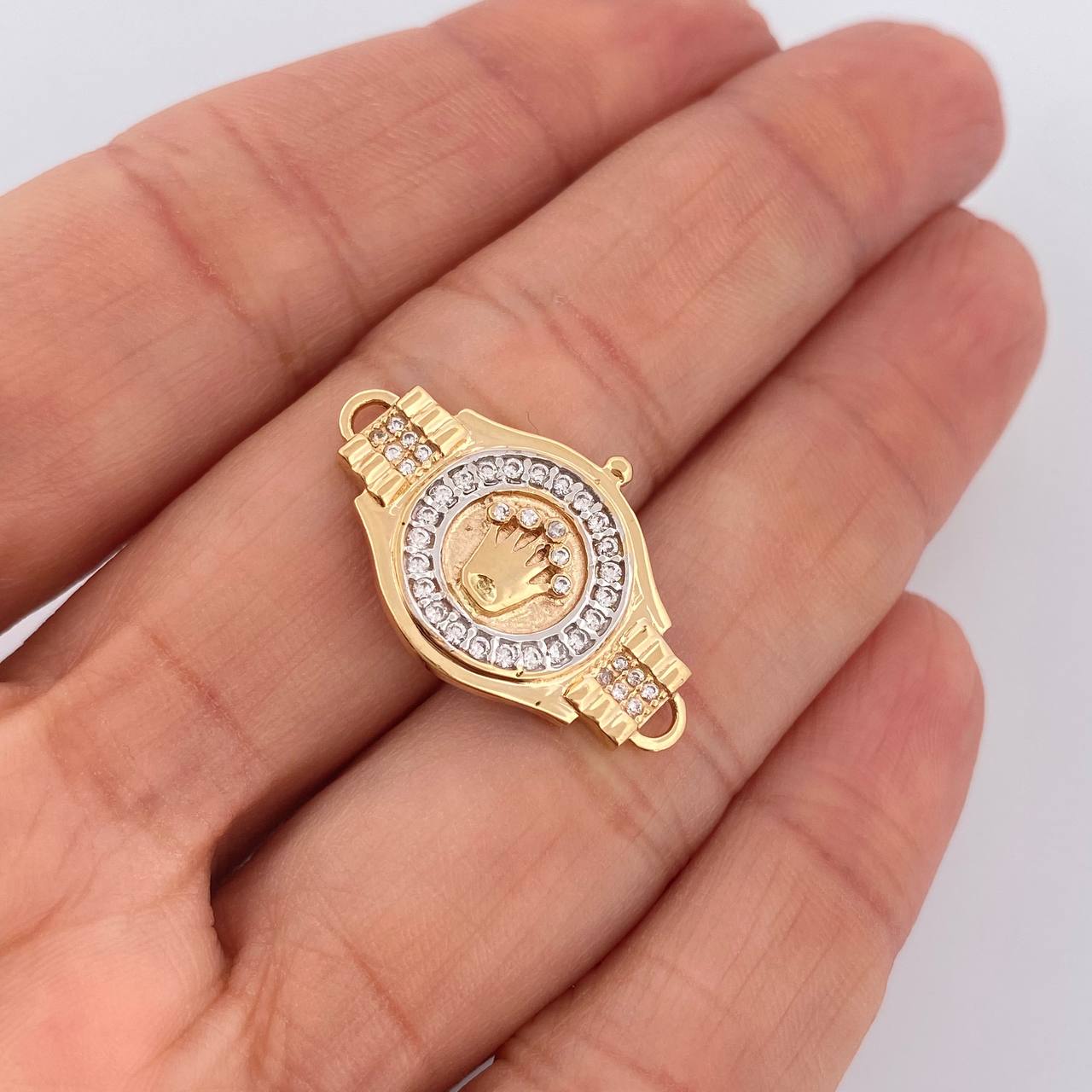 Herraje Correa RX 3.2gr / 2.7cm / Dos Oros Amarillo Blanco 18K &