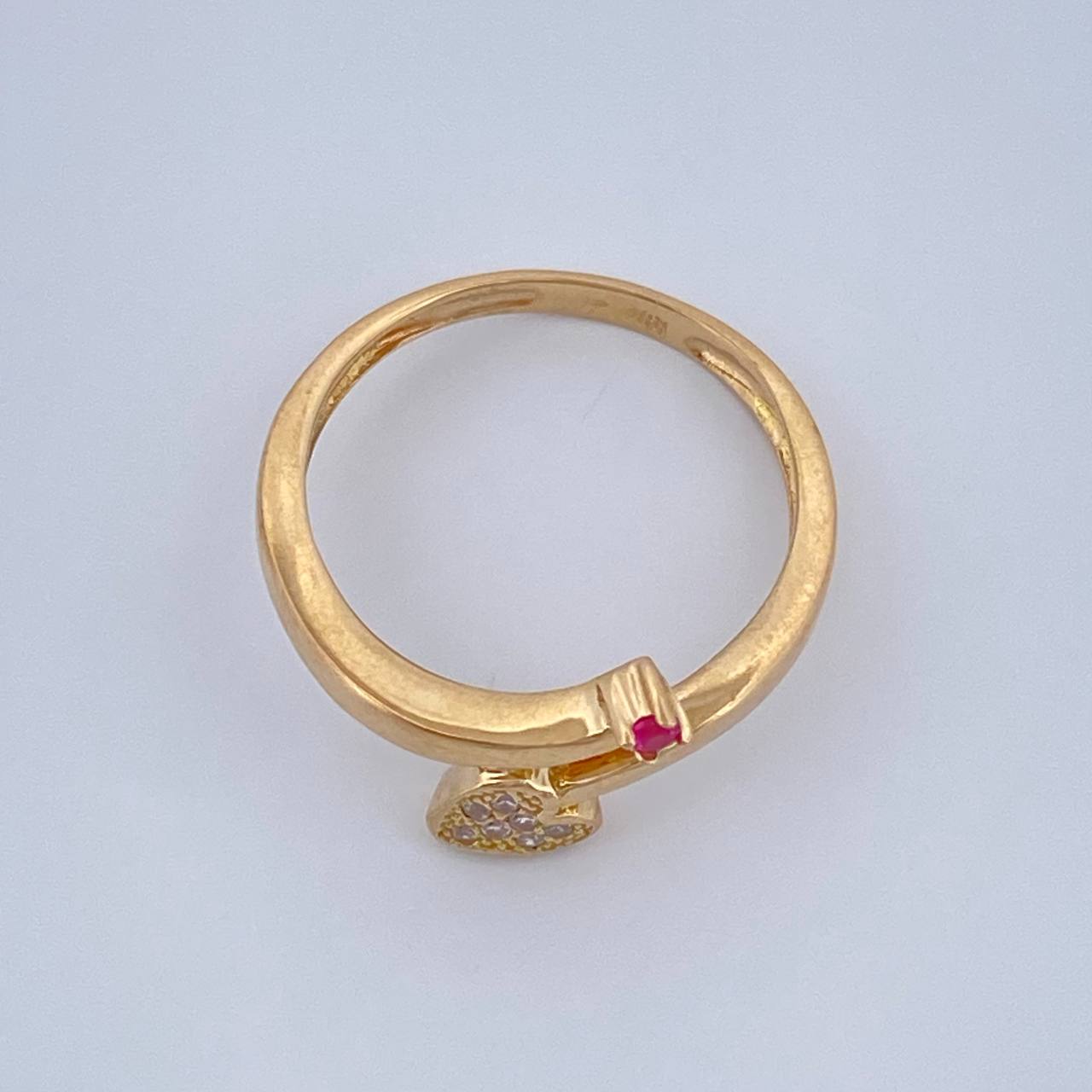 Anillo Corazon Doble Linea 2.15gr / T6 / Oro Amarillo 18K &