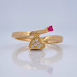 Anillo Corazon Doble Linea 2.15gr / T6 / Oro Amarillo 18K &