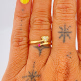 Anillo Corazon Doble Linea 2.15gr / T6 / Oro Amarillo 18K &