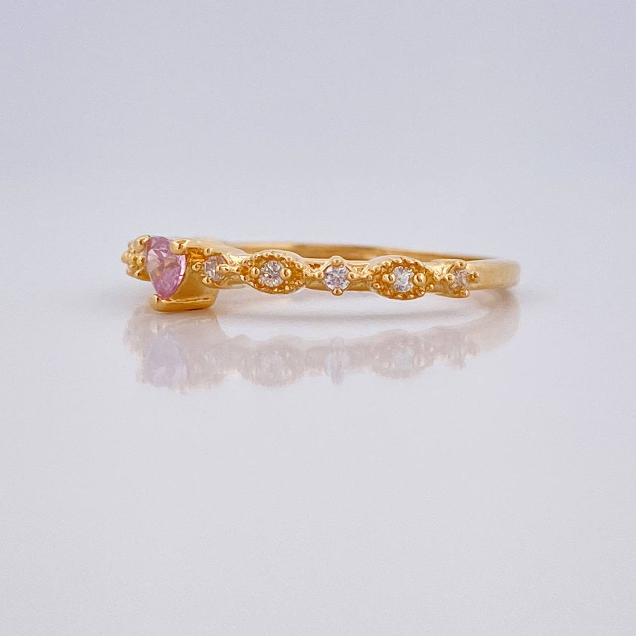 Anillo Churumbela Ojos Corazon 1.8gr / T5 3/4 / Oro Amarillo 18K &