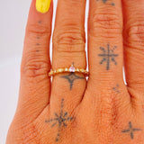 Anillo Churumbela Ojos Corazon 1.8gr / T5 3/4 / Oro Amarillo 18K &