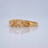 Anillo Solitario Olas Cruzadas 1.6gr / T6 1/2 / Oro Amarillo 18K &