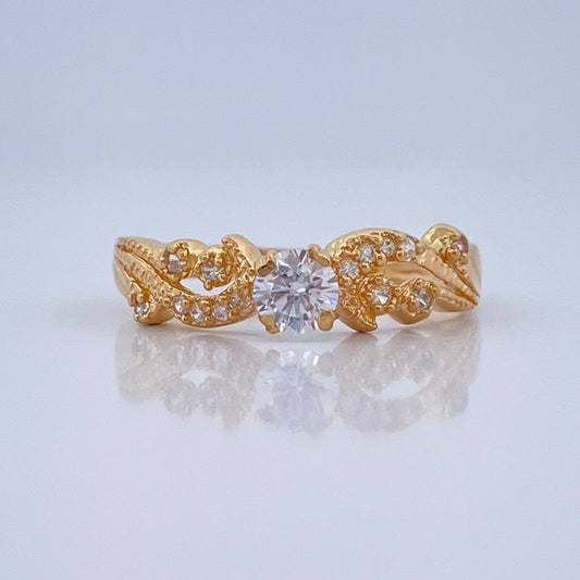 Anillo Solitario Olas Cruzadas 1.6gr / T6 1/2 / Oro Amarillo 18K &