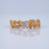 Anillo Solitario Olas Cruzadas 1.6gr / T6 1/2 / Oro Amarillo 18K &