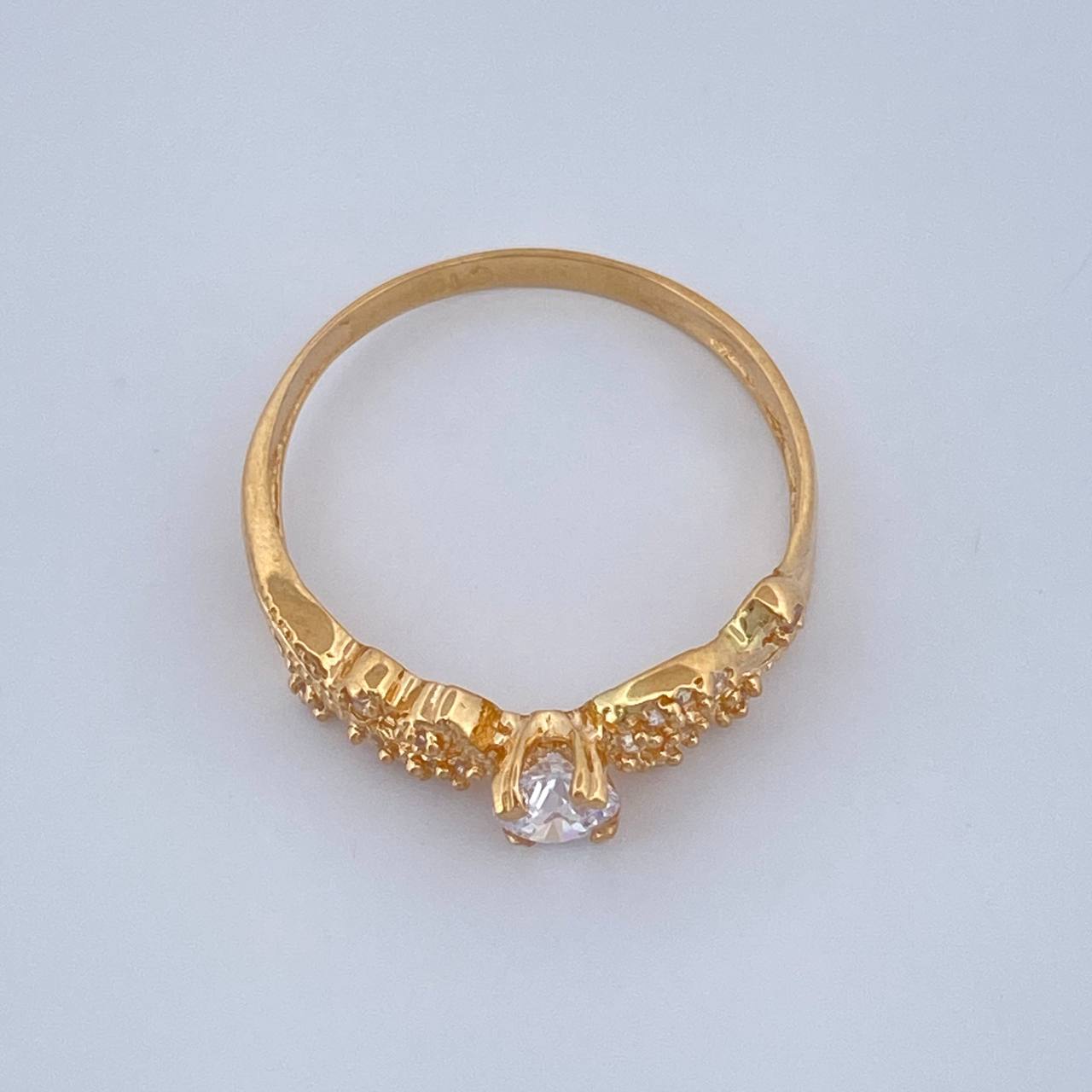 Anillo Solitario Olas Cruzadas 1.6gr / T6 1/2 / Oro Amarillo 18K &