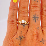 Anillo Churumbela Hojas 2.5gr / T6 1/2 / Oro Amarillo 18K &