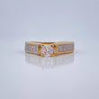 Anillo Solitario 4.3gr / T6 1/2 / Oro Amarillo Oro Blanco 18K &
