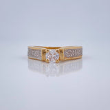 Anillo Solitario 4.3gr / T6 1/2 / Oro Amarillo Oro Blanco 18K &
