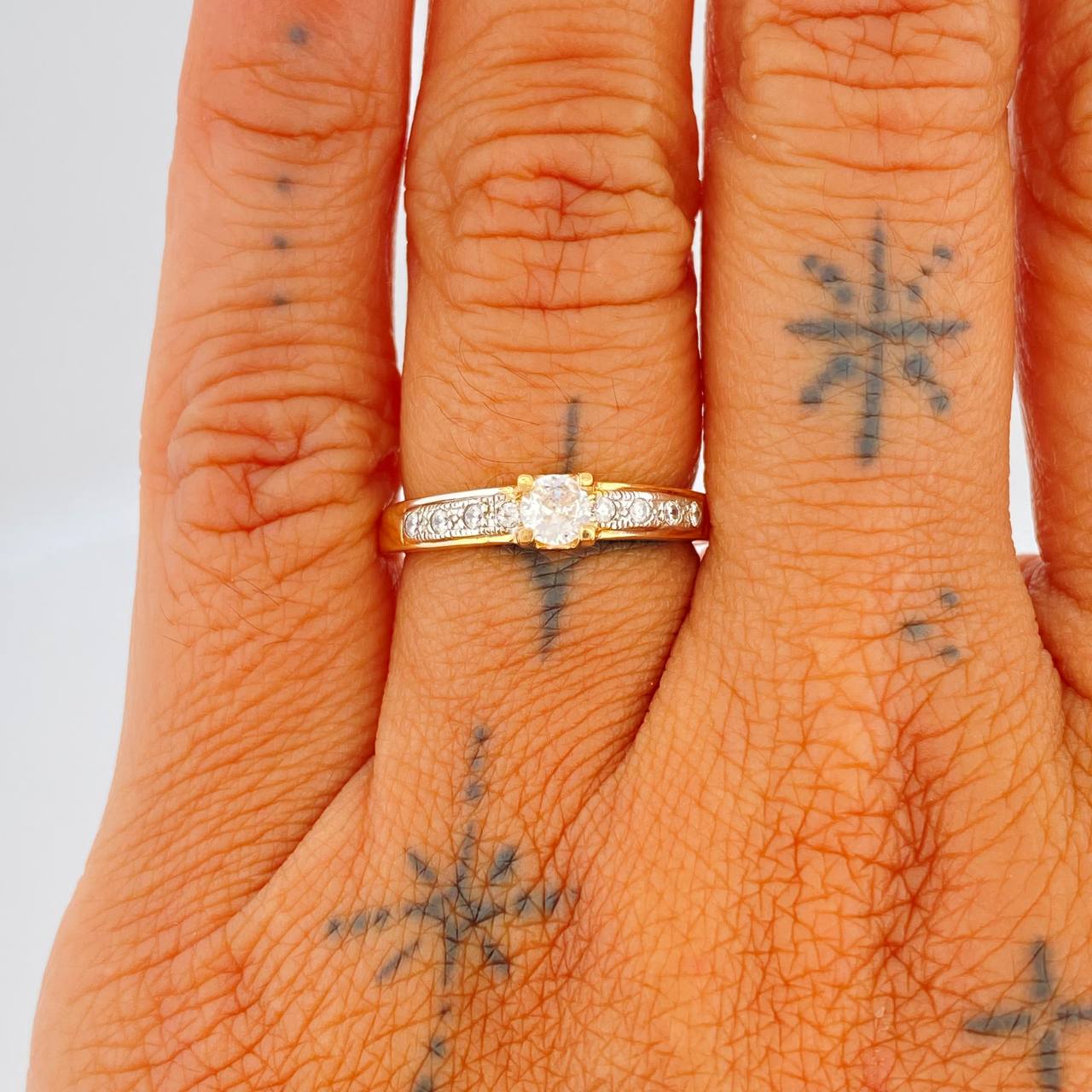 Anillo Churumbela 2.95gr / T7 / Oro Amarillo Oro Blanco  18K &