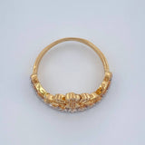 Anillo Corona Cruz 2.7g / T6 1/4 Dos Oros Amarillo Blanco 18K