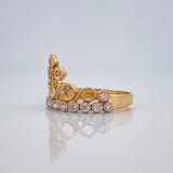Anillo Corona Cruz 2.7g / T6 1/4 Dos Oros Amarillo Blanco 18K