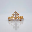 Anillo Cruz Corona 2.4gr / T6 1/2 / Oro Amarillo Oro Blanco 18K &