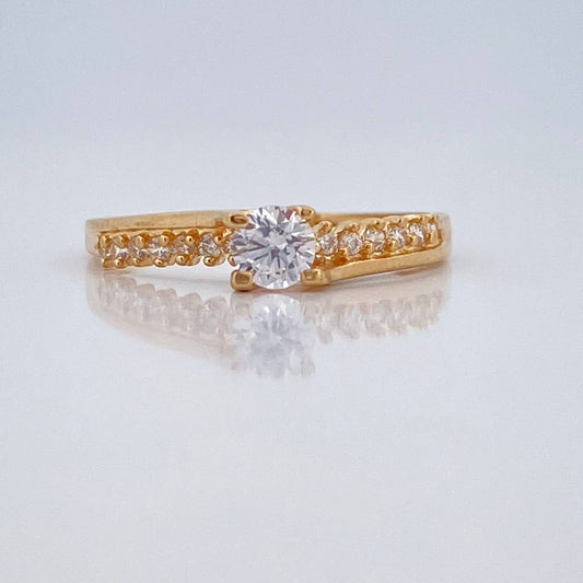 Anillo Solitario Linea Invertida 1.5gr / T6 3/4 / Oro Amarillo 18K &