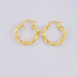 Candongas Entorchadas Punteadas 1.95g / 2.2cm Oro Amarillo 18K