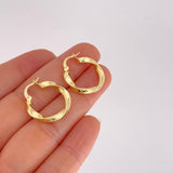 Candongas Entonchardas Punteadas 1.95g / 2.2cm Oro Amarillo 18K