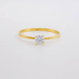 Anillo Solitario Cuatro Garras 1.1g / T8 Oro Amarillo 18K