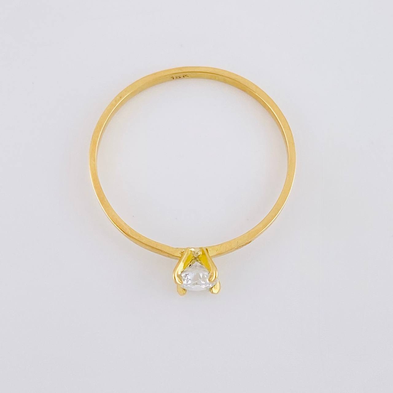 Anillo Solitario Cuatro Garras 1.1g / T8 Oro Amarillo 18K